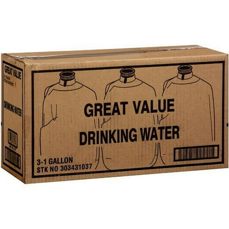 Great Value Drinking Water, 1 Gallon, 3 Count