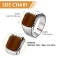 thumbnail image 2 of Avaner Men's Tiger Eye Square Signet Ring, Stainless Steel Rings with Natural Stone for Men Jewelry Gift for Him, Size 6-13, 2 of 4