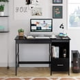 thumbnail image 2 of Giantex Wooden Computer Desk, Home Office Desk w/Large Storage Space, Multipurpose Ladder Writing Study Table, Black, 2 of 8