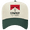 Natural/Dark Green, variant on Women's Embroidered Otto Cap 5 Panel Mid Profile Baseball Cap - Bull Skull, Cowboy Killer Design, Natural/Red