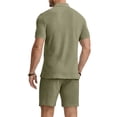 thumbnail image 4 of Clossjun Summer Beach Outfits 2 Piece Short Sleeve Shirts for Male Shorts Vacation Outfits Sets for Men, 4 of 6