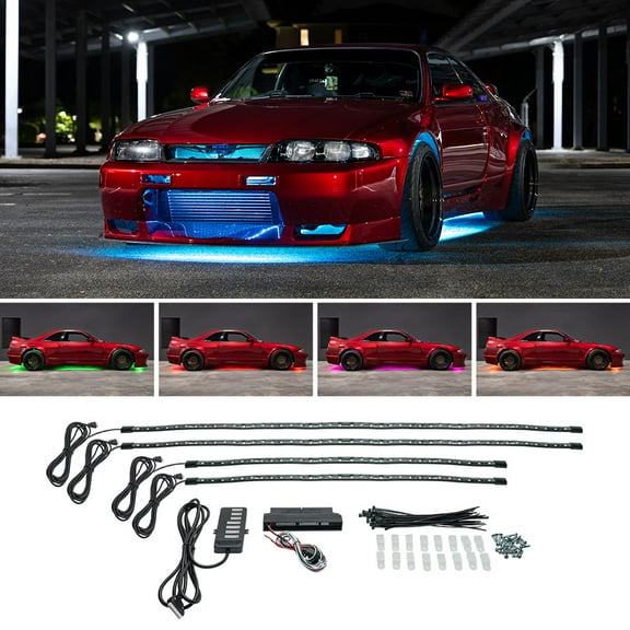 LEDGlow Bluetooth 4pc Million Color LED Flexible Underbody Lighting Kit with Smartphone Control