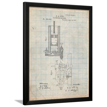 Combustion Engine Patent 1877 Framed Print Wall Art By Cole Borders