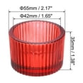 thumbnail image 2 of Uxcell 2 Pcs Tea Light Candle Holder Tea Lights Candle Holder Glass Candle Holders for Table Centerpiece Decor Red, 2 of 6