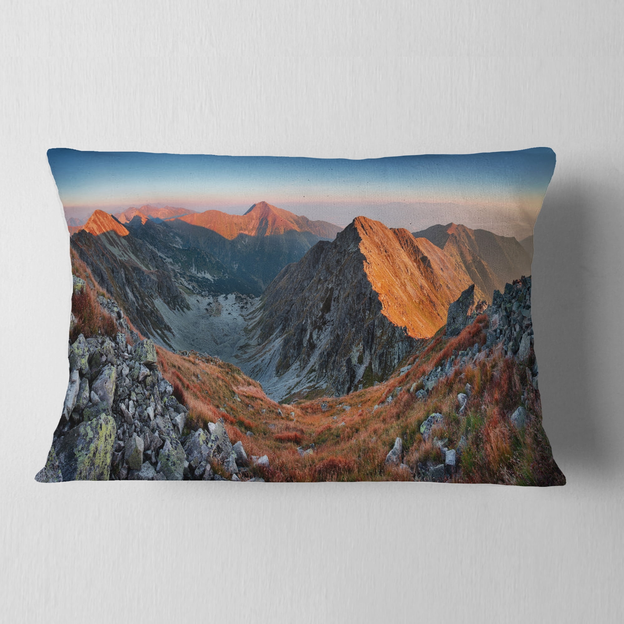 Designart 12" x 20" Multi-color Polyester Throw Pillow