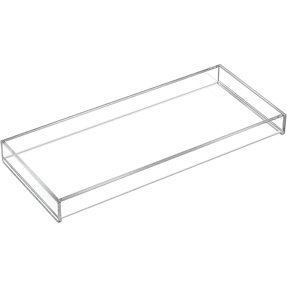 MaxGear Clear Acrylic Vanity Tray for Bathroom and Toilet Tank, 11.8 x 5 x 1.2 inch
