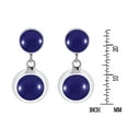 thumbnail image 2 of Dainty Circles Blue Lapis Inlay Sterling Silver Post Drop Modern Earrings, 2 of 5