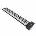 thumbnail image 1 of 61 Llaves de Piano de Rollo de Mano, Función Midi 100-240V Conveniente Negro 128 Tonos 14 Canciones de Demostración Enrollado Piano de Teclado Para Ensenar Para Editar, 1 of 7