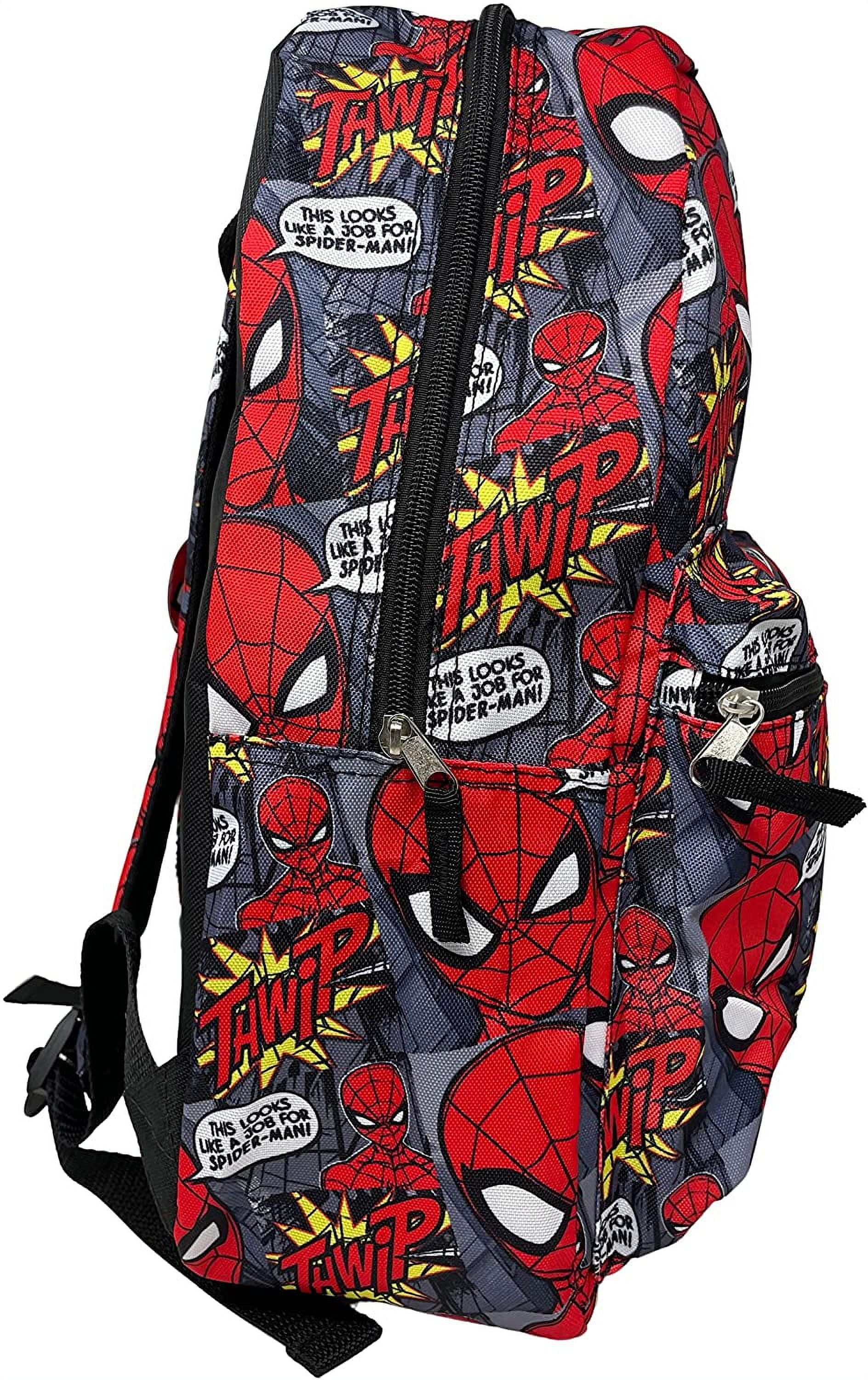 Spider-Man Boys Marvel Backpack 16" Superhero All-over Print w/ Front Pocket