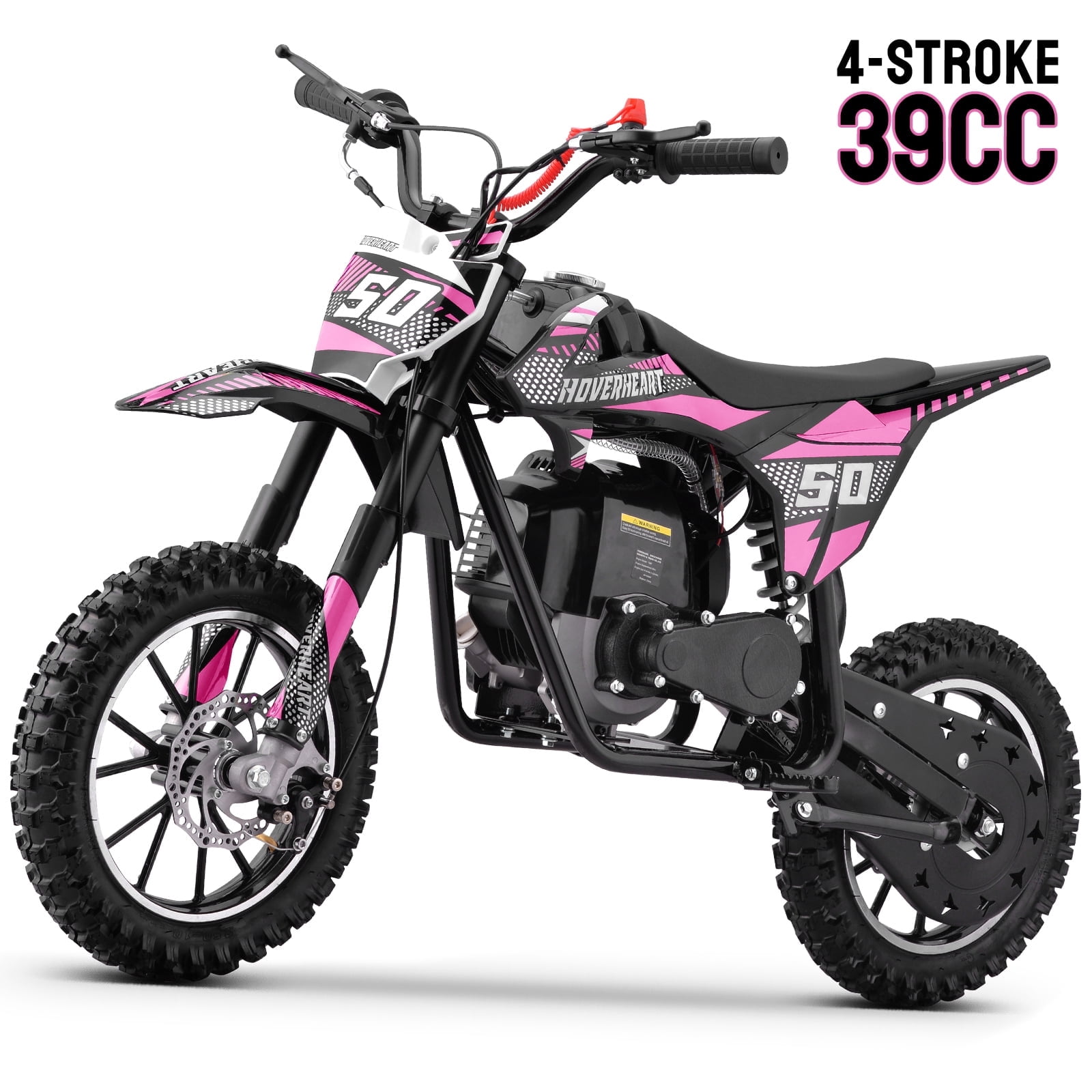 39cc Dirt Bike,IVFJFV Gas Powered Mini Bikes, 4 Stroke Off-Road Mini Bikes, Trail Bike with Speeds up to 25 MPH,Weight Support Up to 165 LBS for Ages 8+,Pink