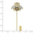 thumbnail image 2 of 24.7mm 925 Sterling Silver Rhodium Plated Gold Tone Black and Clear Cubic Zirconia Bumblebee Pin Brooches and Pin for Wo, 2 of 2