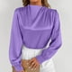 thumbnail image 5 of Blusa de trabajo,Suéter de manga larga y cuello redondo para mujer, top informal de color liso, poliéster, cómodo para uso diario, para casa y trabajo, sopatenor, 5 of 8