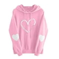 thumbnail image 2 of Antqov Hoodies for Women, Valentine's Day Heart Printed Pullover Drawstring Sweatshirts with Pocket, Outdoor Walks Comfortable Lightweight Hoddie, 2 of 4