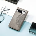 thumbnail image 4 of Allytech for Google Pixel 8 Wallet Case, Luxury PU Leather with Embossed Pattern, Magnetic Clasp Kickstand Card Cash Slots Shockproof Slim Flip Case with Hand Strap for Women Men - Gray, 4 of 6