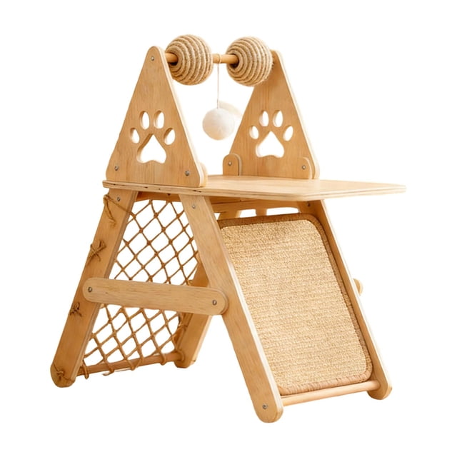 predolo Cat Tree Climbing Frame Floor Standing Furniture Danging Ball Scratch Pad Modern Without Mat