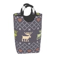 thumbnail image 6 of DouZhe 50L Rectangular Laundry Basket, Christmas Santa's Deer Prints Waterproof Foldable Laundry Hamper with Aluminum Handles, 6 of 6