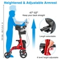 thumbnail image 4 of Yescom Déambulateur Vertical avec Siège, Aides Pliables Durables pour Tout-Terrain pour Aînés, Rouge, 4 of 10