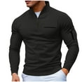 thumbnail image 2 of Long Sleeve Shirts for Men with Zipper Stand Collared Sweatshirts Mens Casual Solid Color Loose Comfort Pullover Athletic Workout Tshirts Tops, 2 of 8