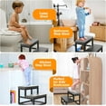 thumbnail image 6 of 2 Step Wooden Step Stools for Adults Kids, Heavy Duty Stepping Stools Wooden Bed Step Stools for High Beds, Non-Slip 2 Bedside Foot Stool with 500 Lbs Capacity, Kitchen, Bed, RVS Step, Gray, 6 of 8