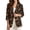 Black - Deer Fox, variant on LedBack Checkered Print Blazer Linen-Style Suit Blazer Jacket with 2 Pockets Lightweight 3/4 Sleeve Blazers for Women Business Casual Outfits