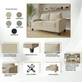 thumbnail image 5 of Castle Place Elegance Linen Upholstered Loveseat, Grey, 5 of 7