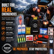 Sustain Supply Essentials 2-Person 72-Hour Emergency Backpack with Food, Water and First Aid