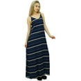 thumbnail image 4 of Bimba Women's Navy Blue V Neck Spaghetti Straps Maxi Dress Beach Wear, 4 of 7