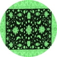 thumbnail image 1 of Ahgly Company Indoor Round Oriental Emerald Green Traditional Area Rugs, 8' Round, 1 of 4