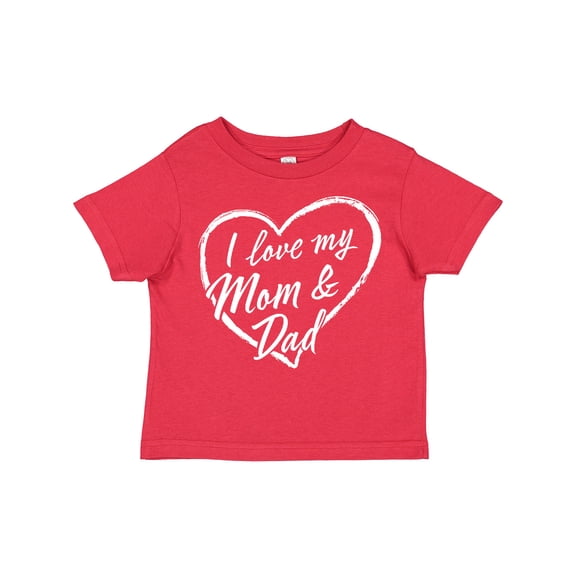 Inktastic I Love My Mom and Dad in White Chalk Heart Boys or Girls Toddler T-Shirt