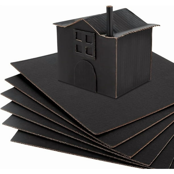 Paquete de 30 láminas de cartón corrugado negro, cuadradas de 30 x 30 cm (11,8 x 11,8 pulgadas), planas, de relleno, para embalaje, envíos y mudanzas. 2 mm de grosor.