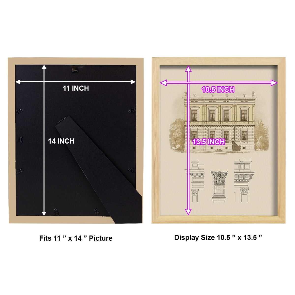 Estate & Plan IV -Framed Print w/glass-Natural Wood