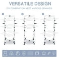 thumbnail image 5 of Kingrack Clothes Drying Rack, 3-Tier Folding Indoor Laundry Drying Rack with Wheels 4 Hooks, Metal, White, 5 of 9