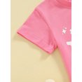 thumbnail image 6 of Bagilaanoe 3pcs Toddler Baby Girl Pants Set Short Sleeve Romper/T-shirt Tops + Flare Trousers + Headband 6M 12M 18M 24M 3TN4T 5T Kids Casual Clothes, 6 of 9