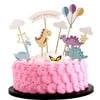 Artczlay Cartoon Dinosaur Happy Birthday Cake Topper Star Balloon Cake Topper Child Birthday Party Decoration 11 Piece