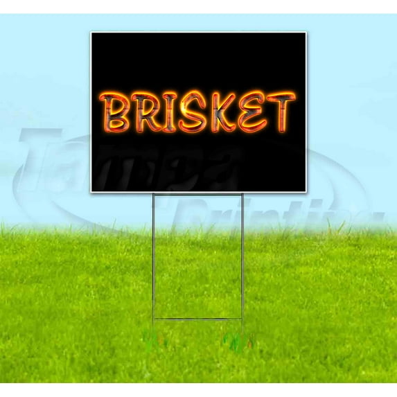 Brisket (18" x 24") Yard Sign, Includes Metal Step Stake
