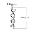 thumbnail image 2 of MP0047 - 10 pcs. Antique Silver Tone Science DNA Gene Helix Charms Pendants - 40mm x 10mm - 1.57 in x 0.39 in, 2 of 3