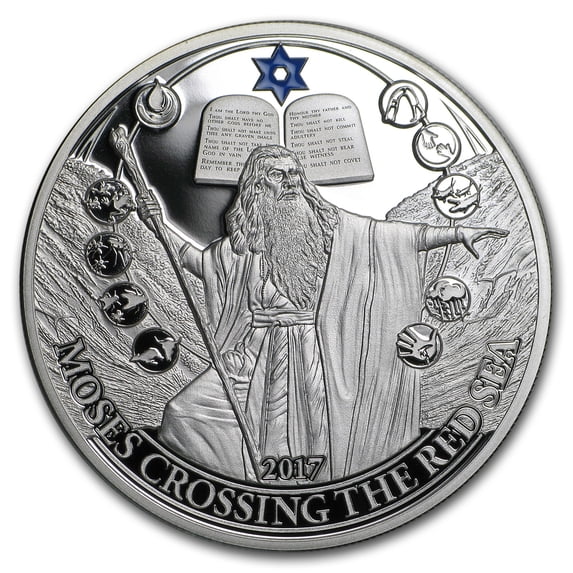 2017 Palau Silver Biblical Stories (Moses Crossing The Red Sea)