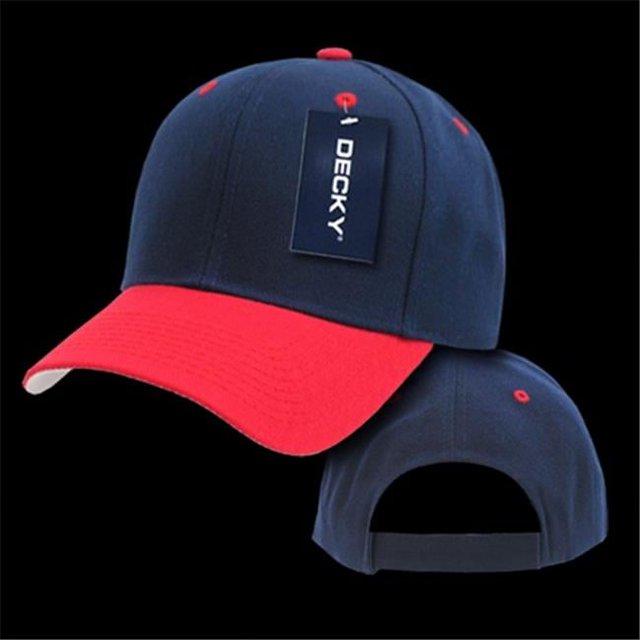 Decky 207-NVYRED Casquette de Baseball de Luxe , Marine & Rouge