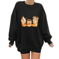 thumbnail image 2 of Jienlioq Hauts pour Femmes Liquidation Femmes Classique Imprimé d'Halloween Col Rond Manches Longues Chandail Ample Hauts, 2 of 8