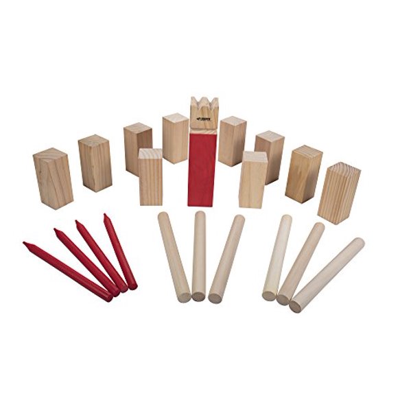 Triumph Ensemble Premium Kubb - Comprend 10 Blocs Kubb, 6 Tiges de Lancer, 1 King Kubb 4 Chevilles