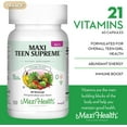 thumbnail image 2 of Maxi Health Teen Supreme Hers – Teen Girls Multivitamin with D3, Iron, Calcium – 60 MaxiCaps, 2 of 8