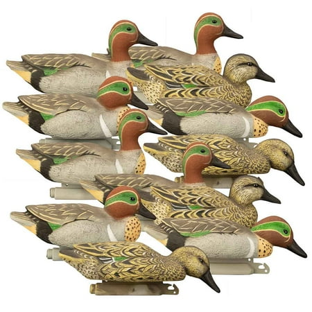 Higdon Standard Green-Wing Teal Foam-Filled Duck Decoys - 12 Pack