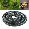 thumbnail image 2 of 120cm Realistic Fake Simulation Rubber Snake Toys Garden Props Black White, 2 of 8