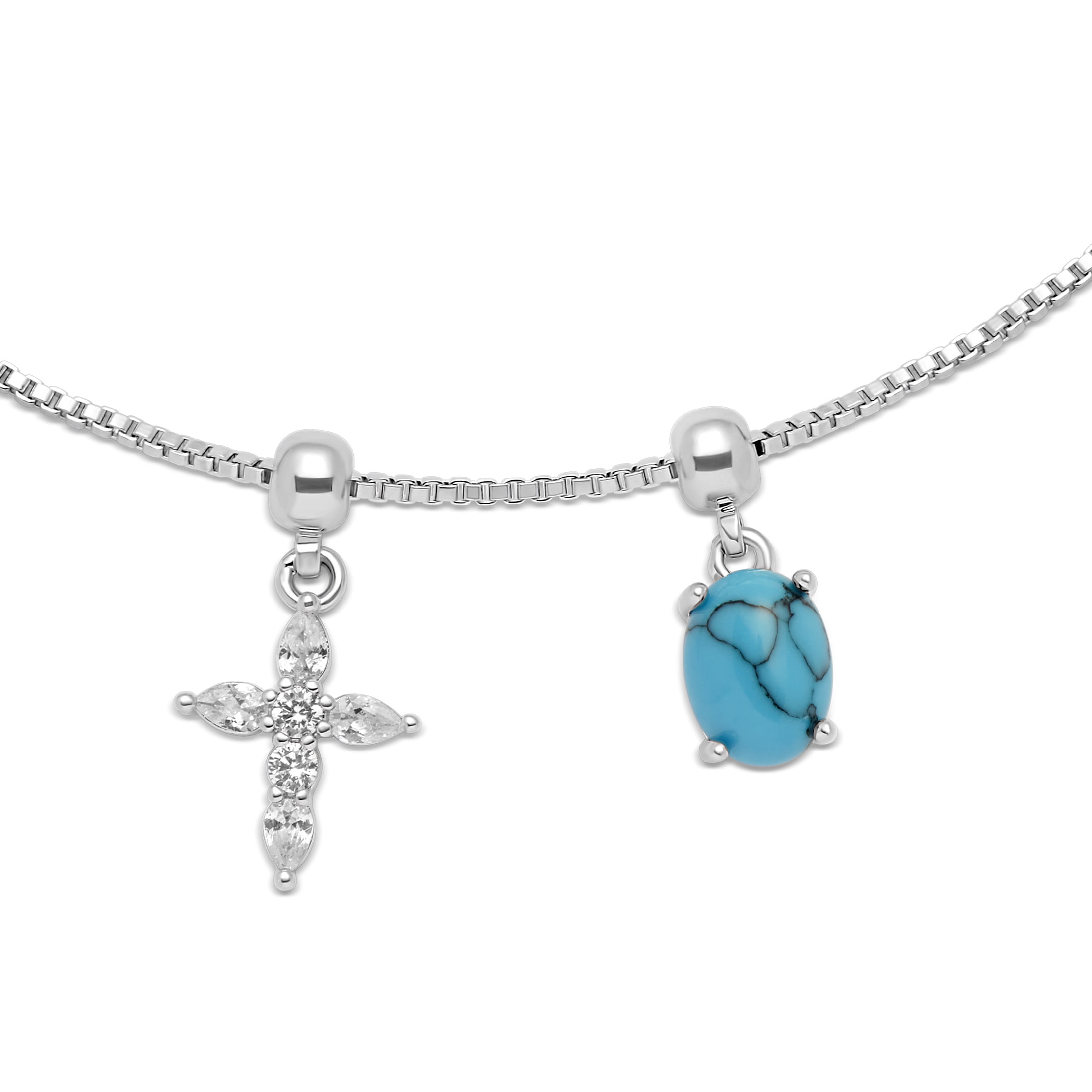 Believe by Brilliance Women's Fine Silver Plated Slider Charms Adjustable Faith Bracelet