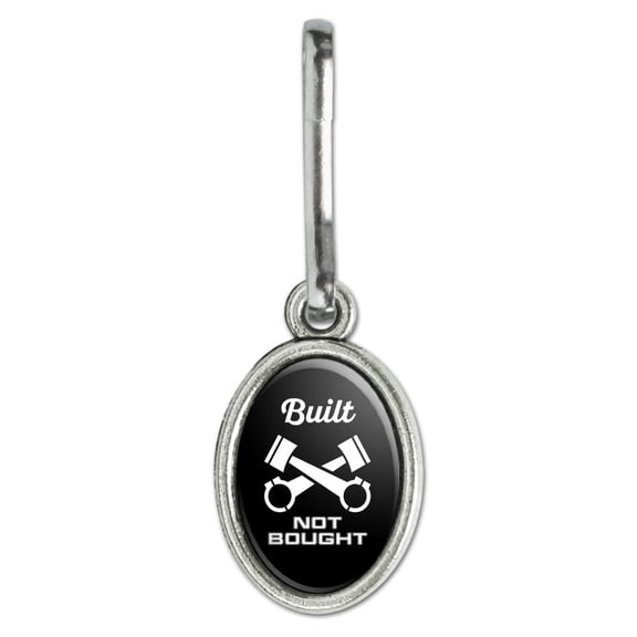 Built Not Bought Antiqued Oval Charm Clothes Purse Suitcase Backpack Zipper Pull Aid