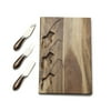 Pfaltzgraff 4-piece Acacia Wood Cheese Board Set with Cheese Knives