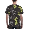 thumbnail image 3 of Men 3D Printed Short Sleeve Graphic T-Shirts Tops Tee, Wild Lizard Gecko Silhouette Art, 3 of 5