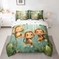 thumbnail image 2 of Feelyou Kawaii Monkey Animal Bedding Comforter Set 7pcs, Green Leaf Plant Full Bedding Set, 2 of 8
