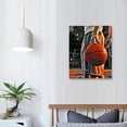 thumbnail image 3 of JEUXUS Black and White Sports Canvas Wall Art Basketball Poster Art Prints Painting Framed Pictures Art Work for Gym Walls Decor Boys Gift 16x20 inch, 3 of 4