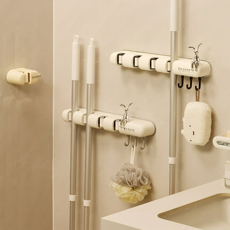 

Chiritamas Clearance Mop Clip Strong Wall-mounted Mop Buckle Bathroom Hanging Stand Mop Hook